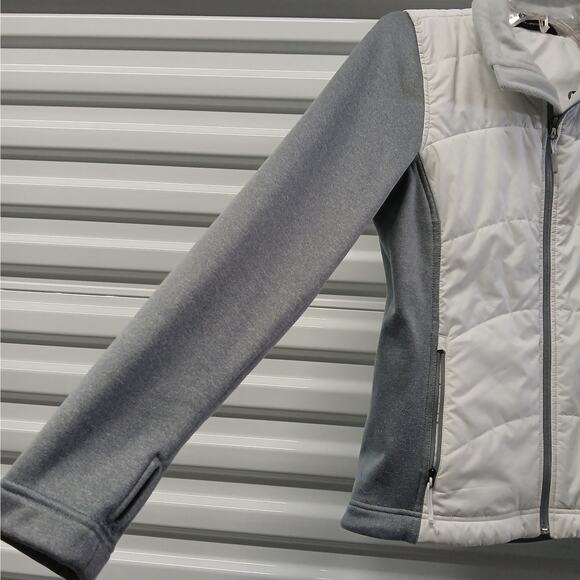 The North Face Quilted Full Zip Jacket Women's Medium White Gray Gorpcore Hiking - Picture 5 of 11